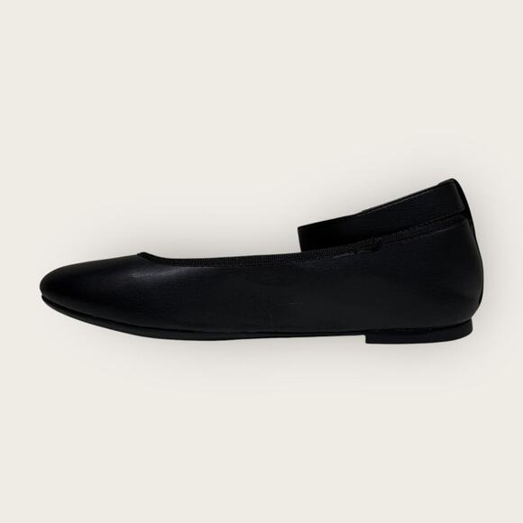 Sun + Stone | Luellaa Buckle Ankle Strap Ballet Flats | Black | Size 8 - Picture 5 of 13